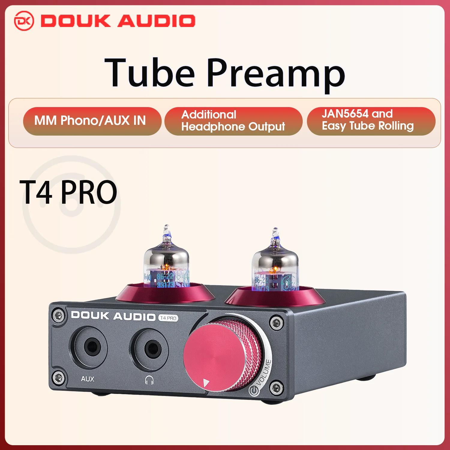Douk – préampli Audio à Tube sous vide JAN5654, préampli Phono pour platines, téléphone/PC/MP3/TV, A