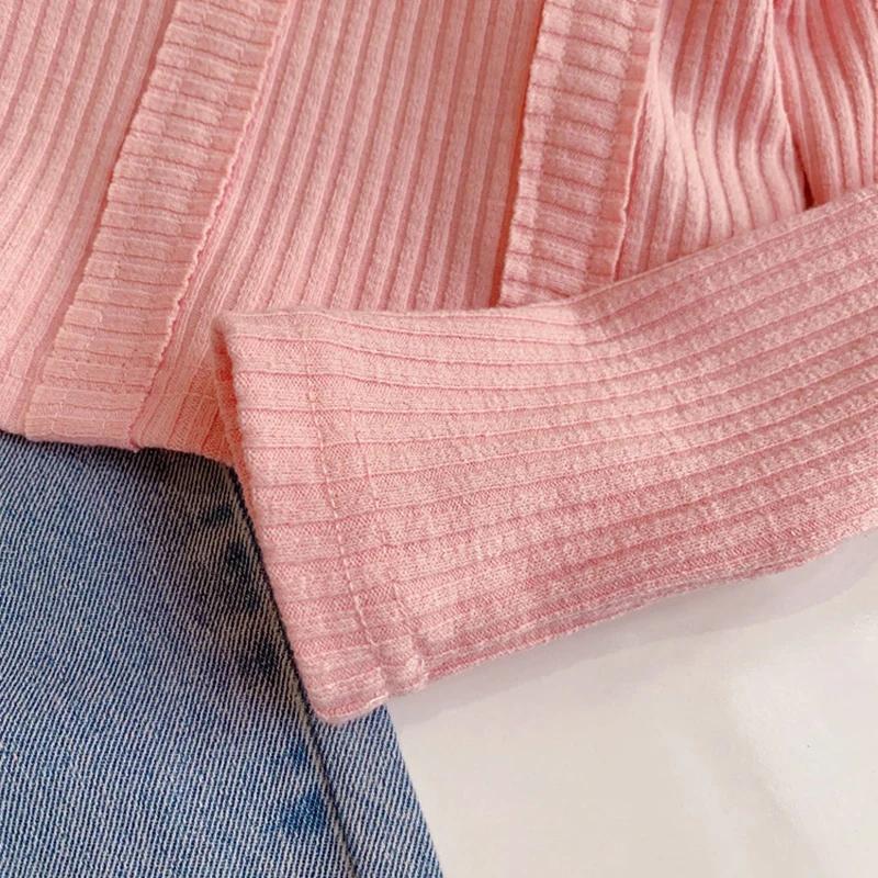 Ensemble de vêtements pour filles de 3 à 10 ans, printemps automne, couleur unie, haut à manches lon