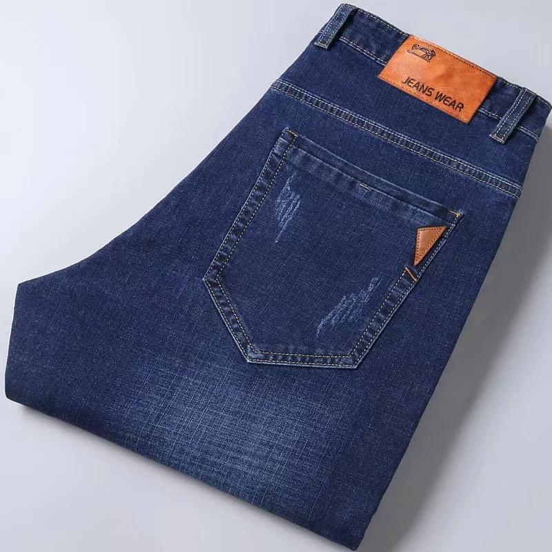 Jeans droits pour hommes, nouvelle collection 2025, pantalon slim extensible confortable et doux, en