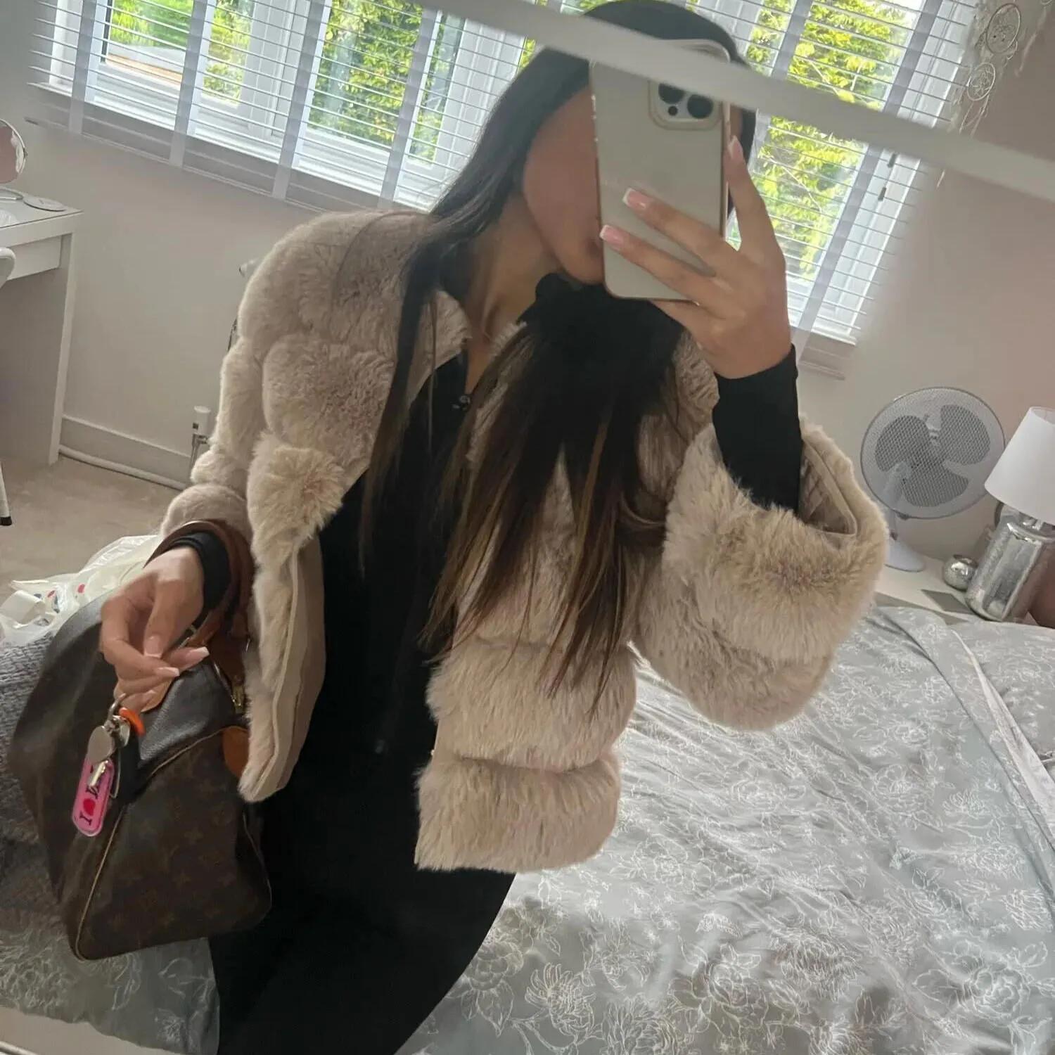 Manteau en fausse fourrure pour femme, super chaud, automne-hiver, court, fausse fourrure de renard,