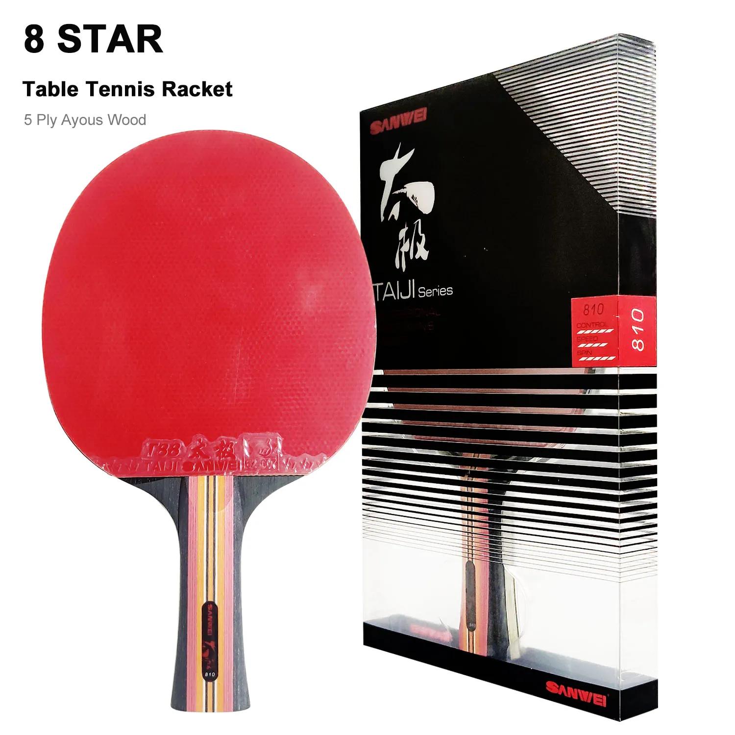 SANWEI-Raquette de tennis de table professionnelle Taiji 7, 8, 9 étoiles, en bois et carbone, ping-p
