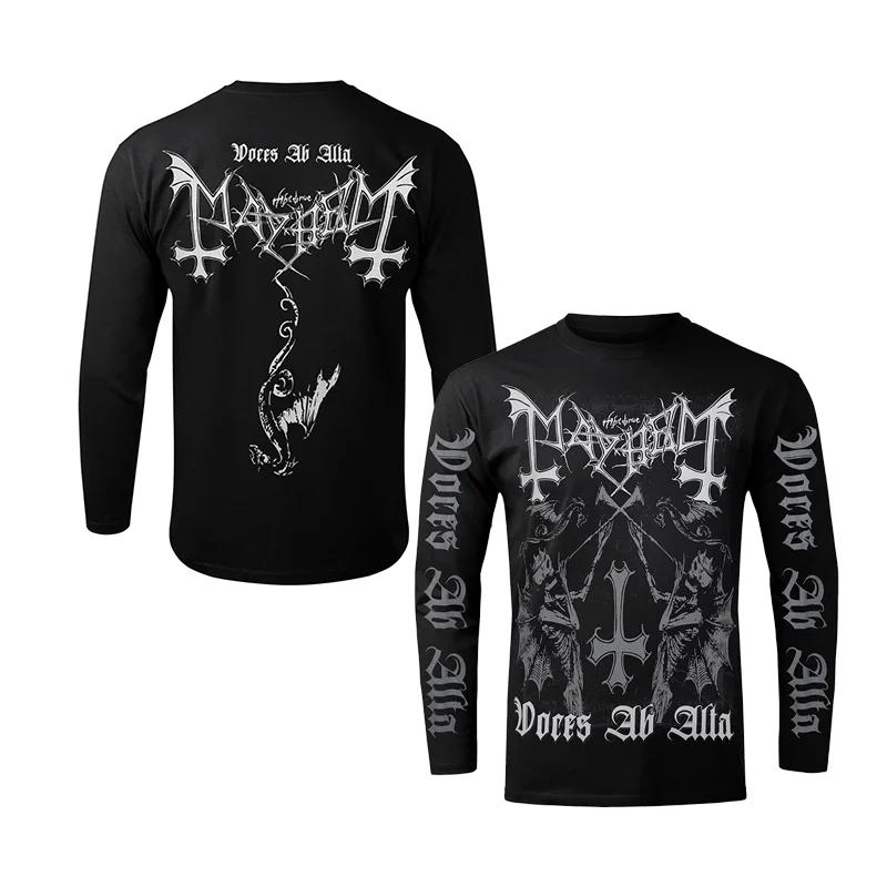 Vente chaude métal noir MAYHEM groupe street rock américain rétro 3D imprimé T-shirt hommes à manche