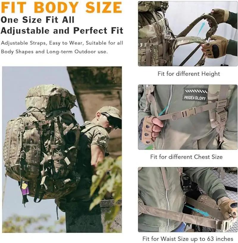 Sac à dos tactique militaire ILBE 120L imperméable 1000D avec pochette hydratation et radio camouflage