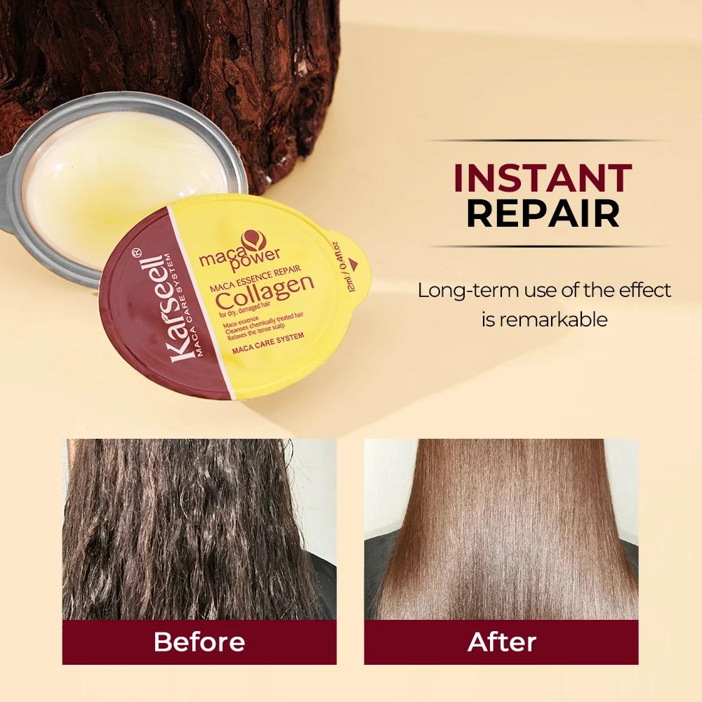 Karseell 8 Pack masque capillaire au collagène pour cheveux secs et endommagés huile d'argan taille