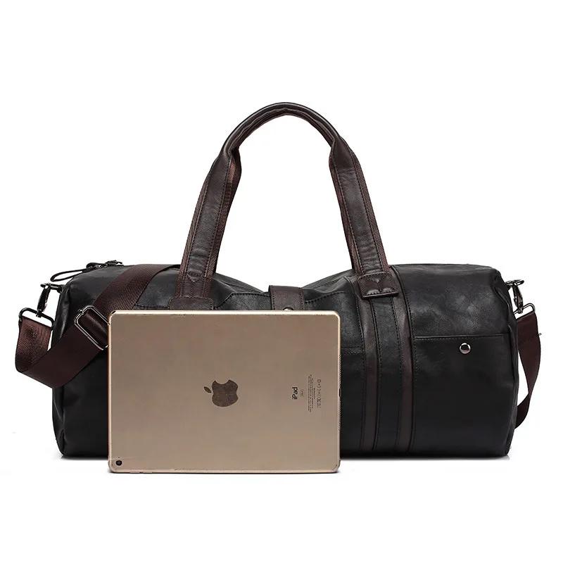 Sac à main de sport en cuir pour hommes et femmes, bagage, tambour, fitness, entraînement, voyage, v