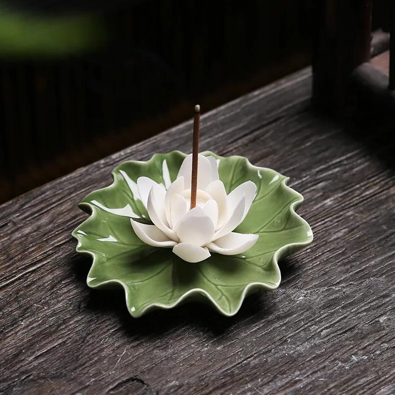 Plateau d'encens en céramique imitation fil floral fait à la main, diffuseur d'arôme, base typolePG,