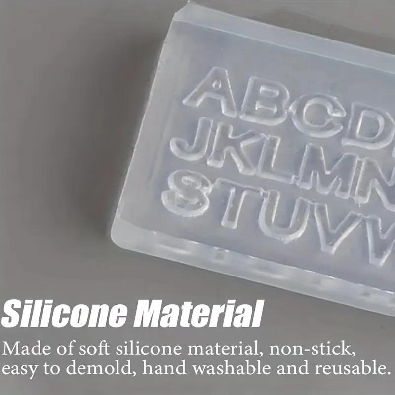 Moule à ongles en silicone avec lettre 3D, mini lettre A-Z, moule en résine, 26 moules à lettres, ou