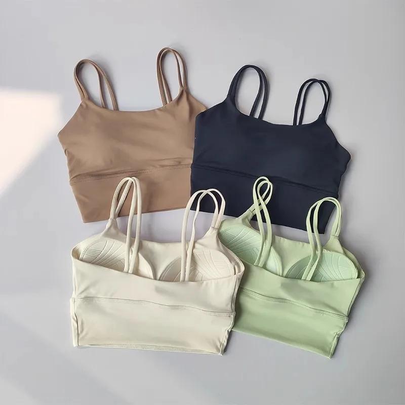 Soutien-gorge de sport sans couture pour femme, respirant, crop top de fitness, dos élégant, push-up