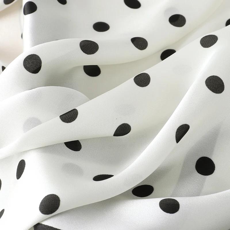 Dame cheveux Dot écharpe femme soie carré foulards bandeau pour femmes Bandana mode Foulard châles f
