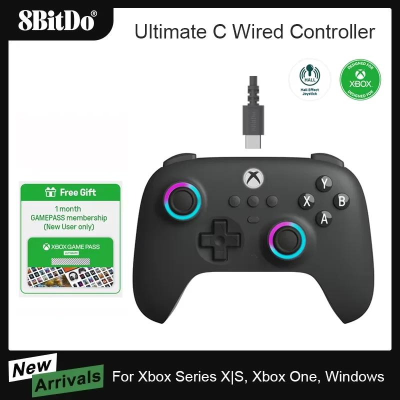 Contrôleur de jeu filaire 8BitDo Ultimate C pour Xbox série X/S Xbox One avec Joysticks à effet Hall