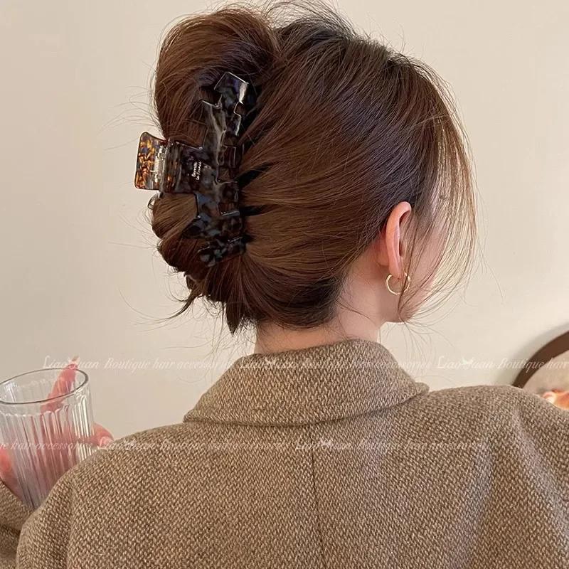Pince à cheveux élégante en acétate de haute qualité pour femmes, décoration de tempérament, pince à