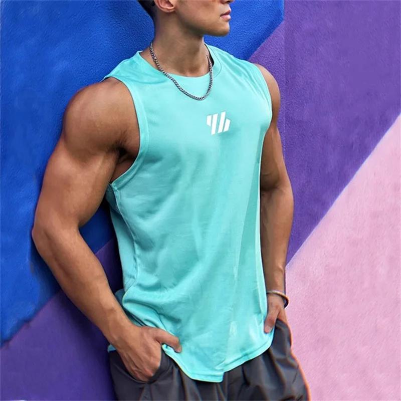 2025 plus récent été gilet de sport haute qualité maille chemise sans manches T-shirts hommes débard