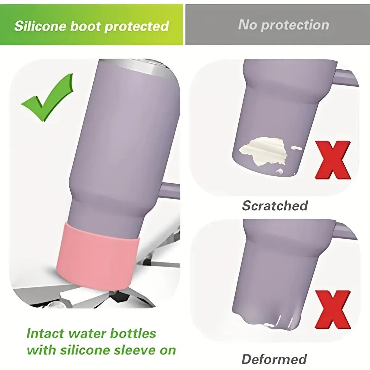 Couvercle de manchon inférieur de botte en Silicone, 2 pièces, pour Stanley 40oz Tumbler Quencher Ad