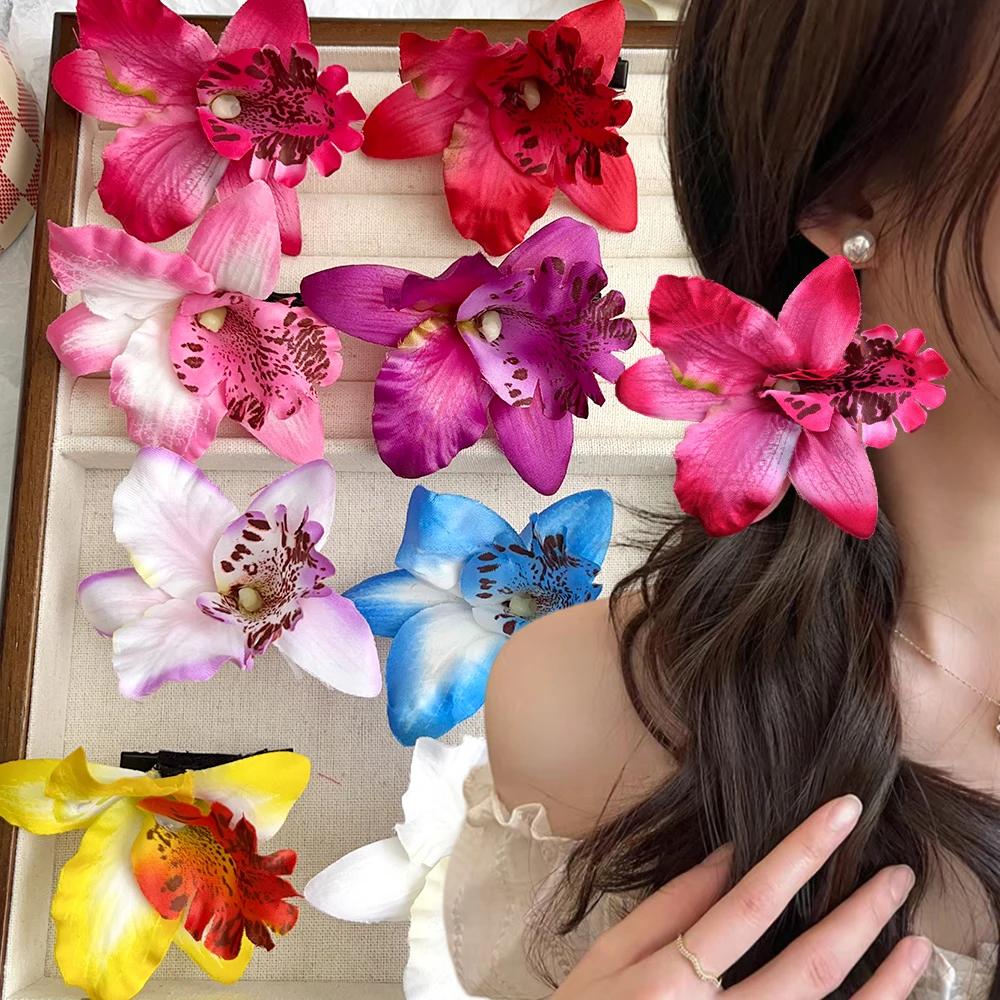 Pinces à cheveux à fleurs d'orchidées hawaïennes, épingles à cheveux pour mariée, Barrettes douces,