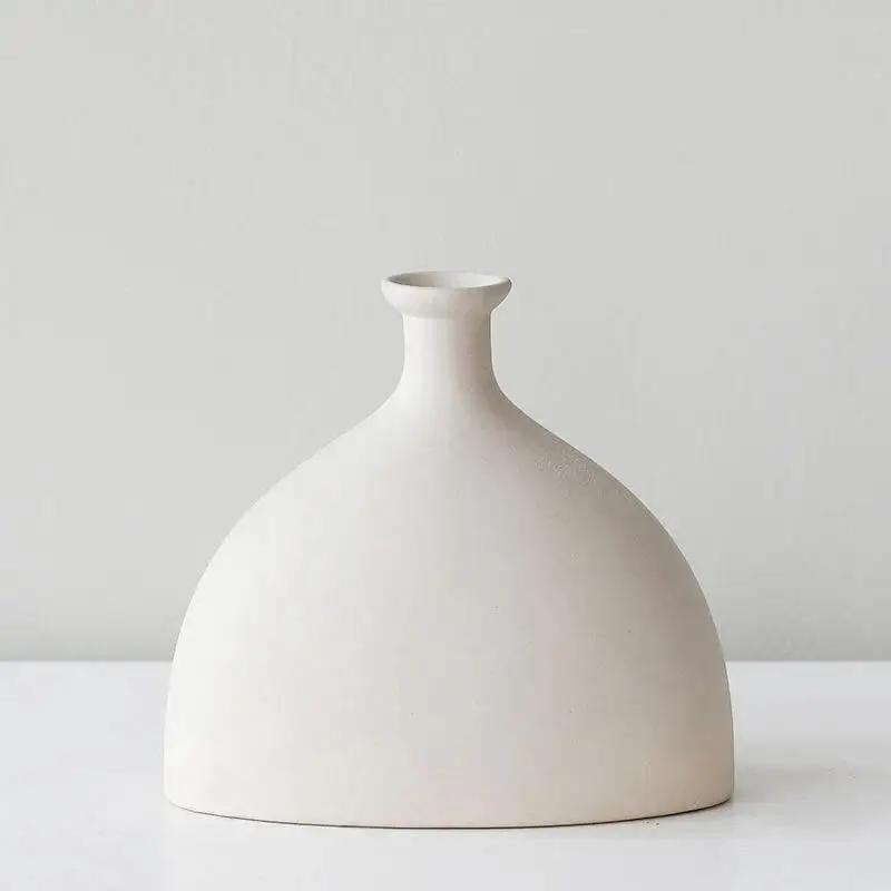 Vase Circulaire Minimaliste en Céramique Fait à la Main, Parfait pour votre Anniversaire, Jour de Fa
