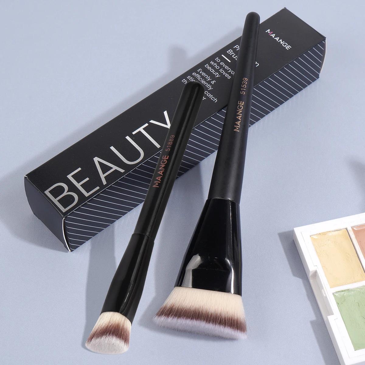 MAANGE-Pinceau de maquillage sans défaut, fond de teint plat/angle, contour sous les yeux, pinceau p
