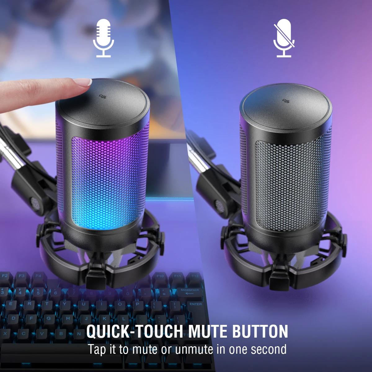 FIFINE Kit de microphone de jeu USB pour PC, ensemble de micro cardioïde à condensateur PS4/5 avec b