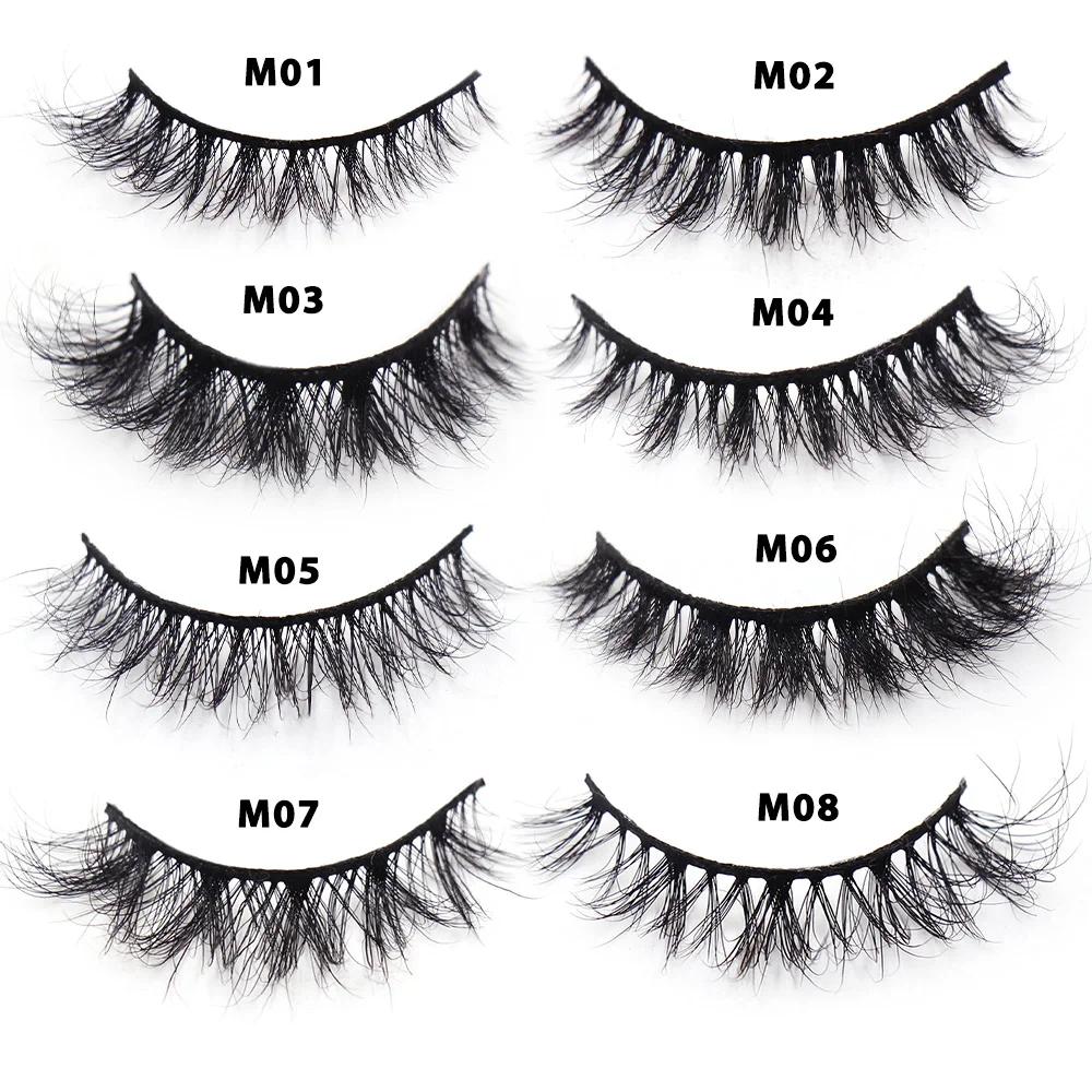 LEHUAMAO Maquiagem cils courts en vison naturel cils vaporeux moelleux Volume 12mm-15mm faux cils Ex
