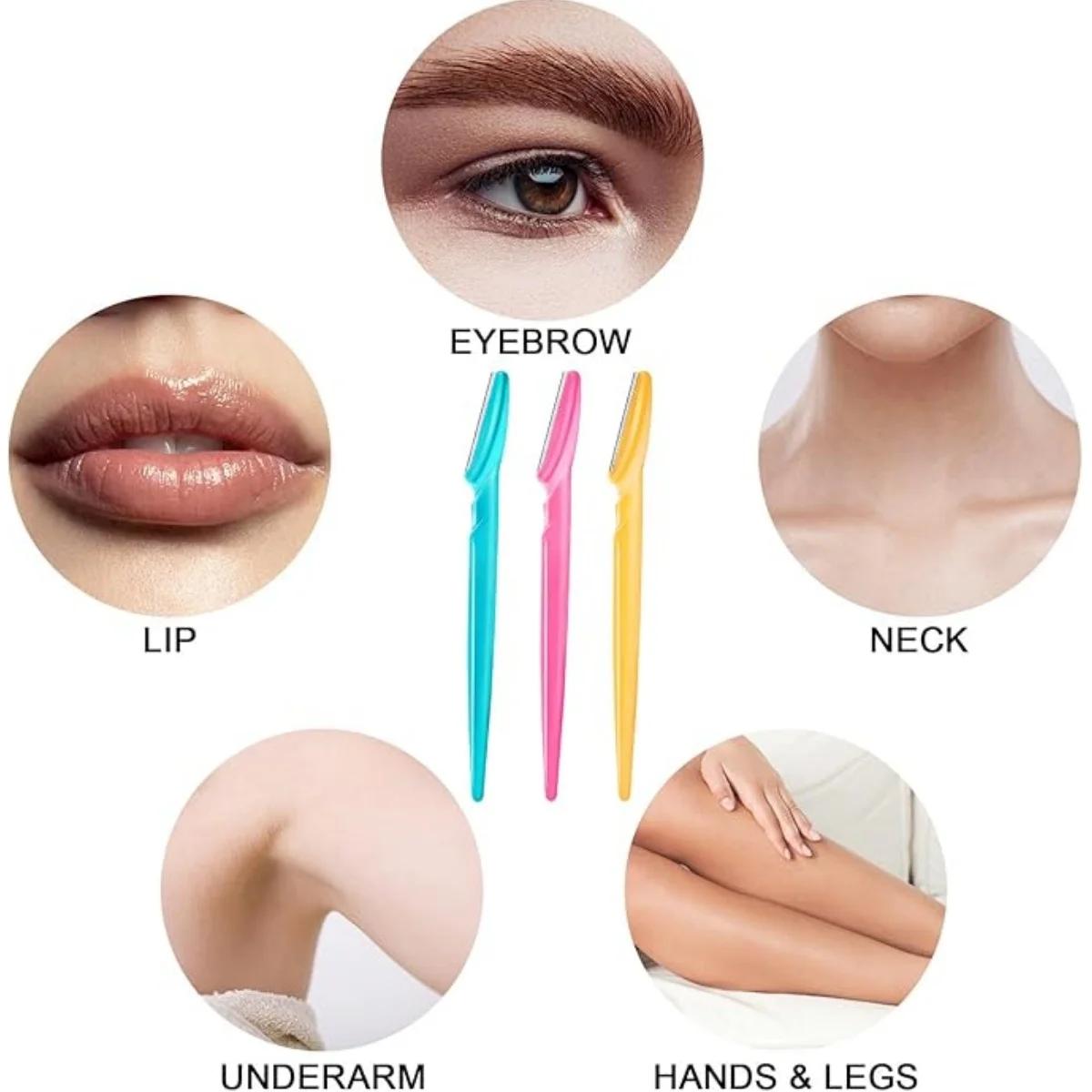 Ensemble de rasoir à sourcils polyvalent pour femmes et hommes, outil facile à utiliser, lames de ra