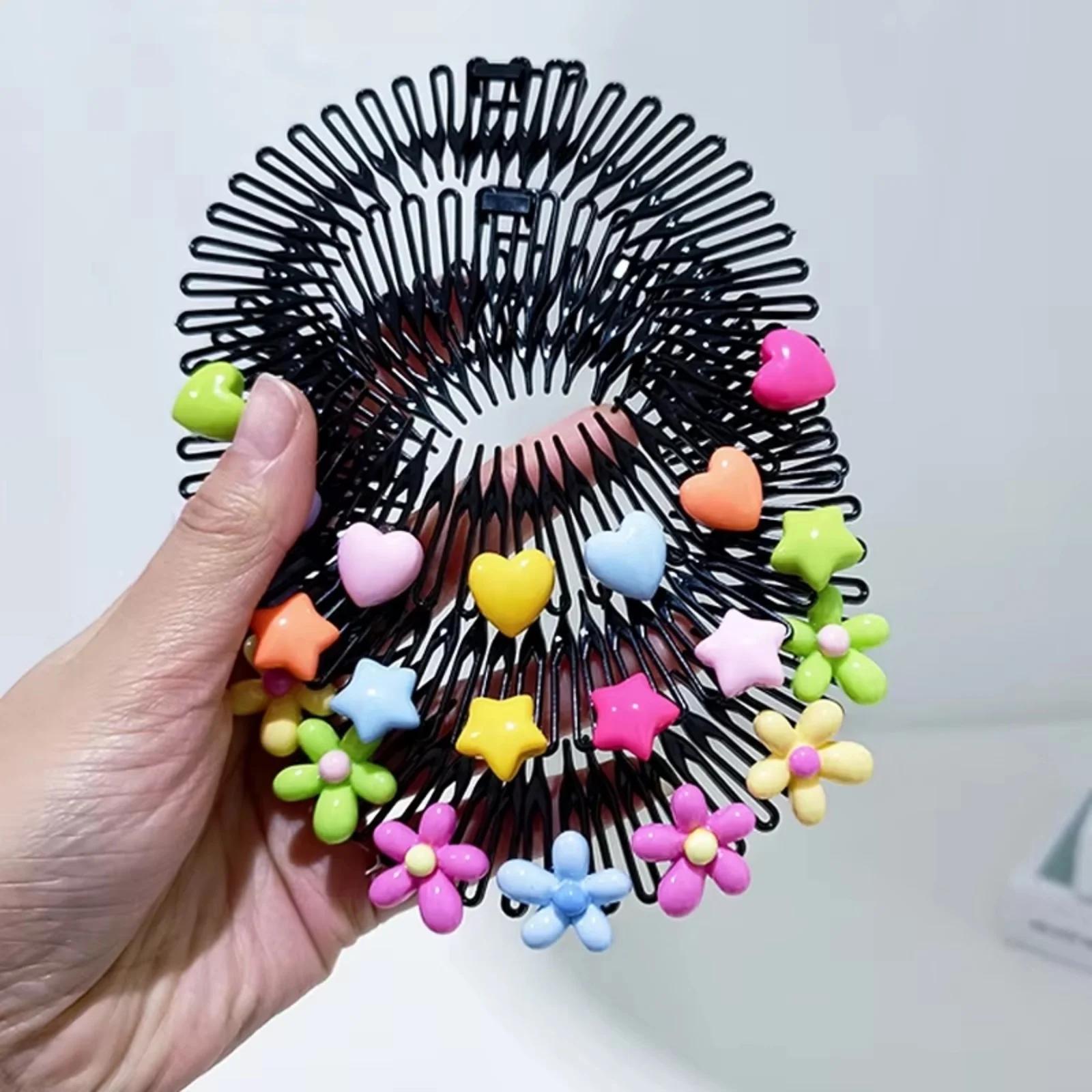 3 pièces d'accessoires pour cheveux pour filles, style Y2K, avec peignes étoiles colorés, bandeaux,