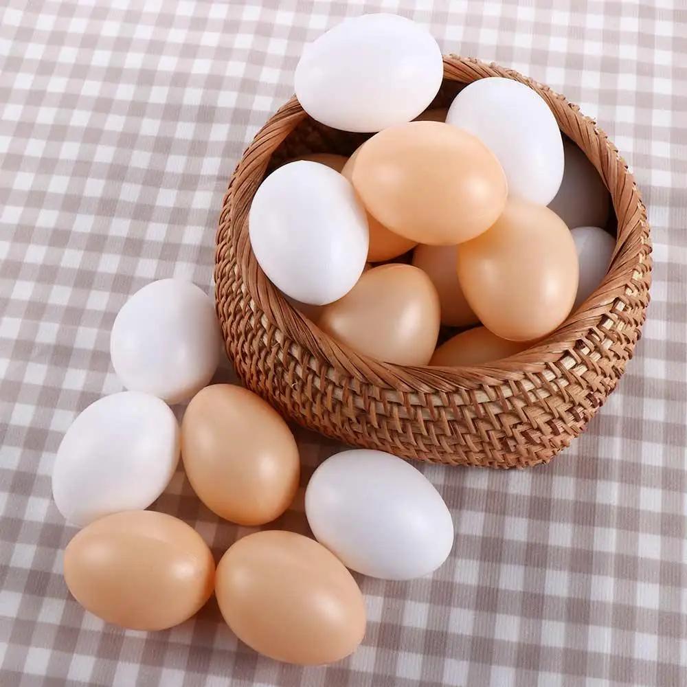 10 pièces/ensemble oeuf poule volaille élevage Simulation faux oeufs artificiels en plastique peintu