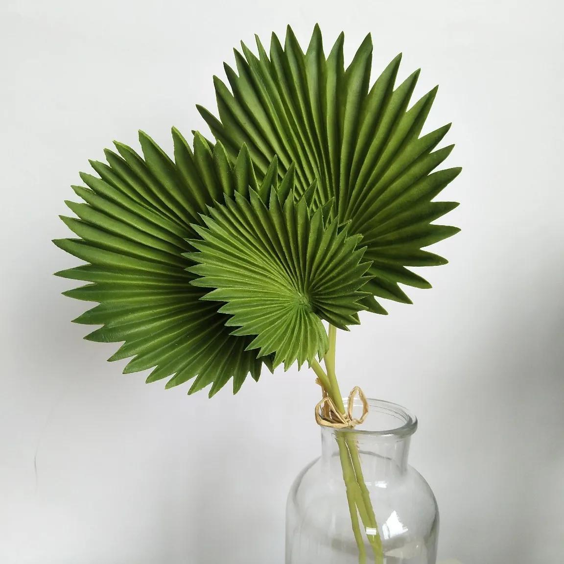Feuilles de Palmier Artificielles en Plastique Vert, Fausses Plantes, Fleur de Décoration de la Mais