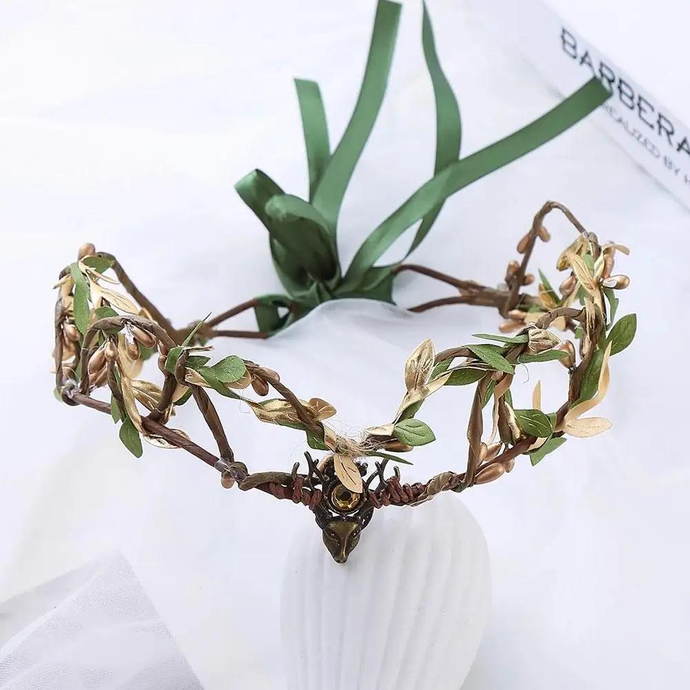 Couronne d'elfe, diadème d'elfe, serre-tête de vigne, couronne de sorcière féerique, bandeau gothiqu