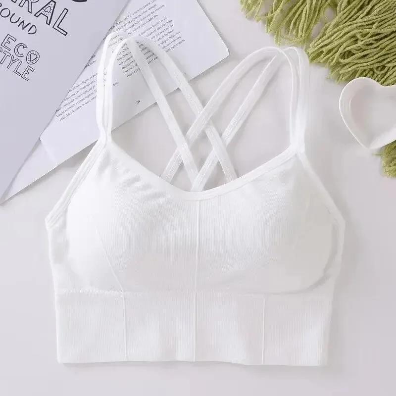 Sexy haut pour femme dos sangle croisée débardeur push up course soutien-gorge de sport respirant do