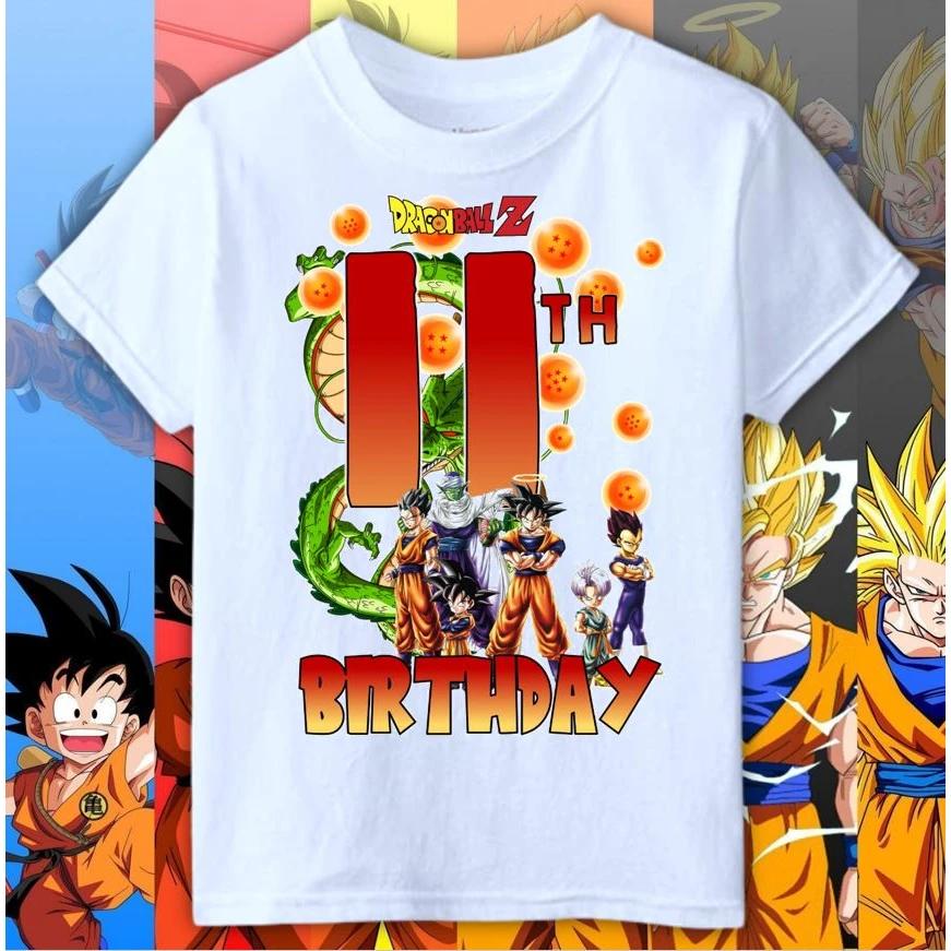 T-shirt d'été Dragon Ball BIRTHDAY pour enfants, garçons et filles, de 0 à 12 ans, mode décontractée