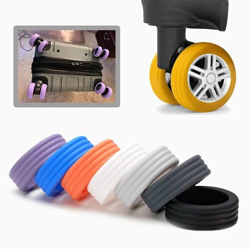 Protecteur de roues de bagages en Silicone, 8/4 pièces, roulettes pour chaussures, réduit le bruit,