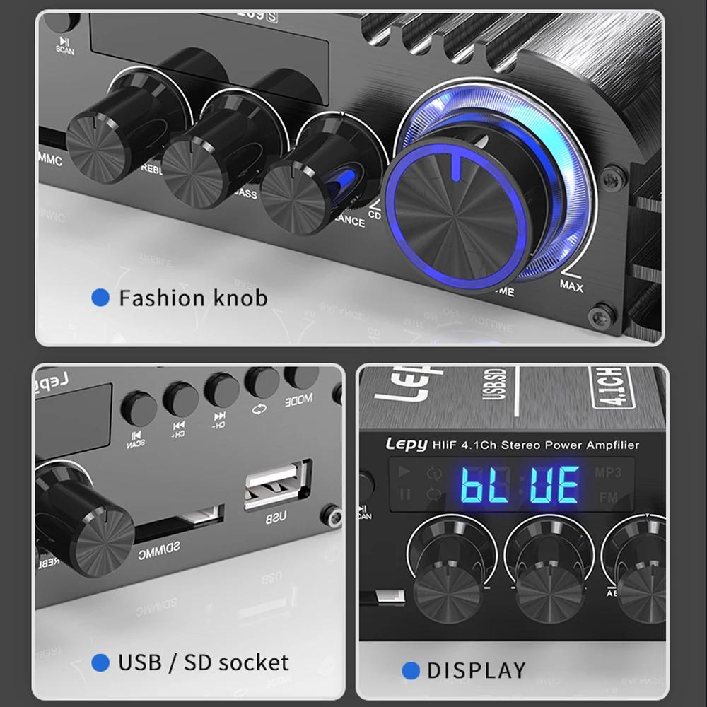 LEPY LP-269PRO amplificateur 4.1 canaux Bluetooth 5.0 Coaxial dans USB SD fonction FM sortie caisson