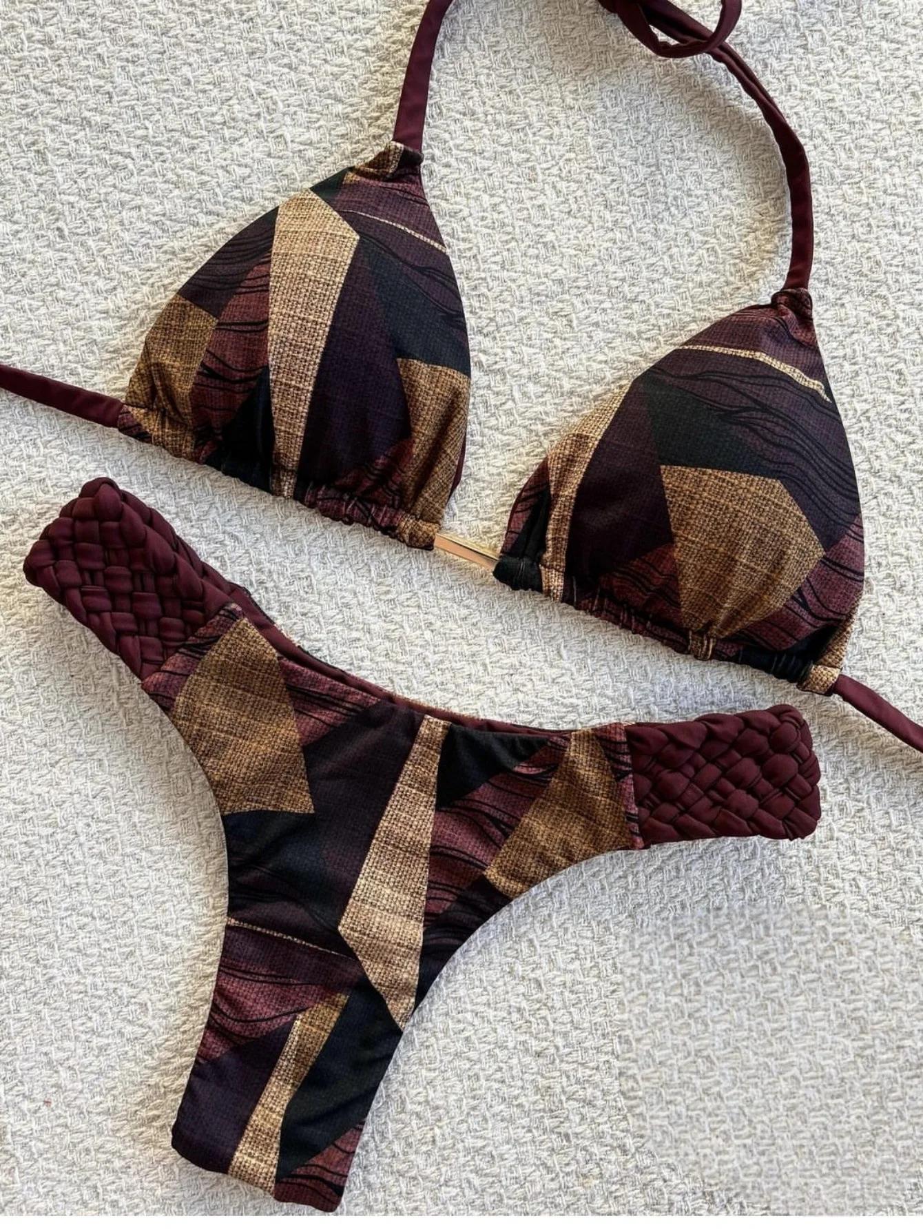 RUOTONSEPT imprimé licou Mini string coupe haute Bikini femme maillot de bain femmes maillots de bai