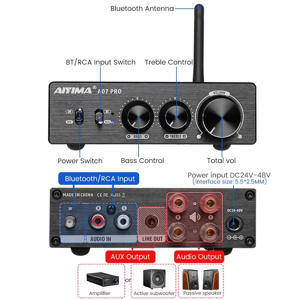 AIYIMA A07 PRO amplificateur Bluetooth Audio APTX HD TPA3255 amplificateur de puissance stéréo Hifi