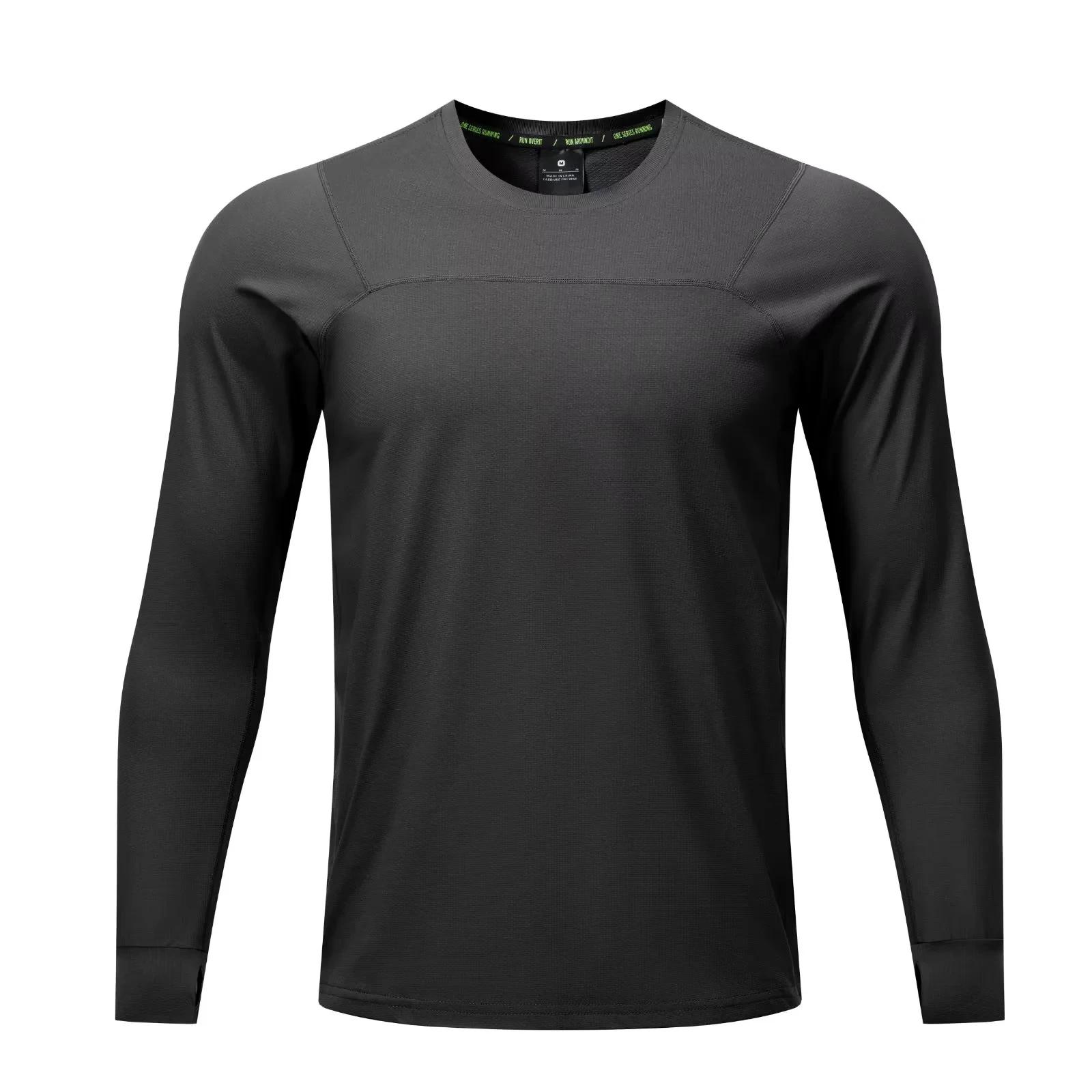 T-shirt de course à manches longues pour homme, automne-hiver, séchage rapide, coupe ample, pour spo