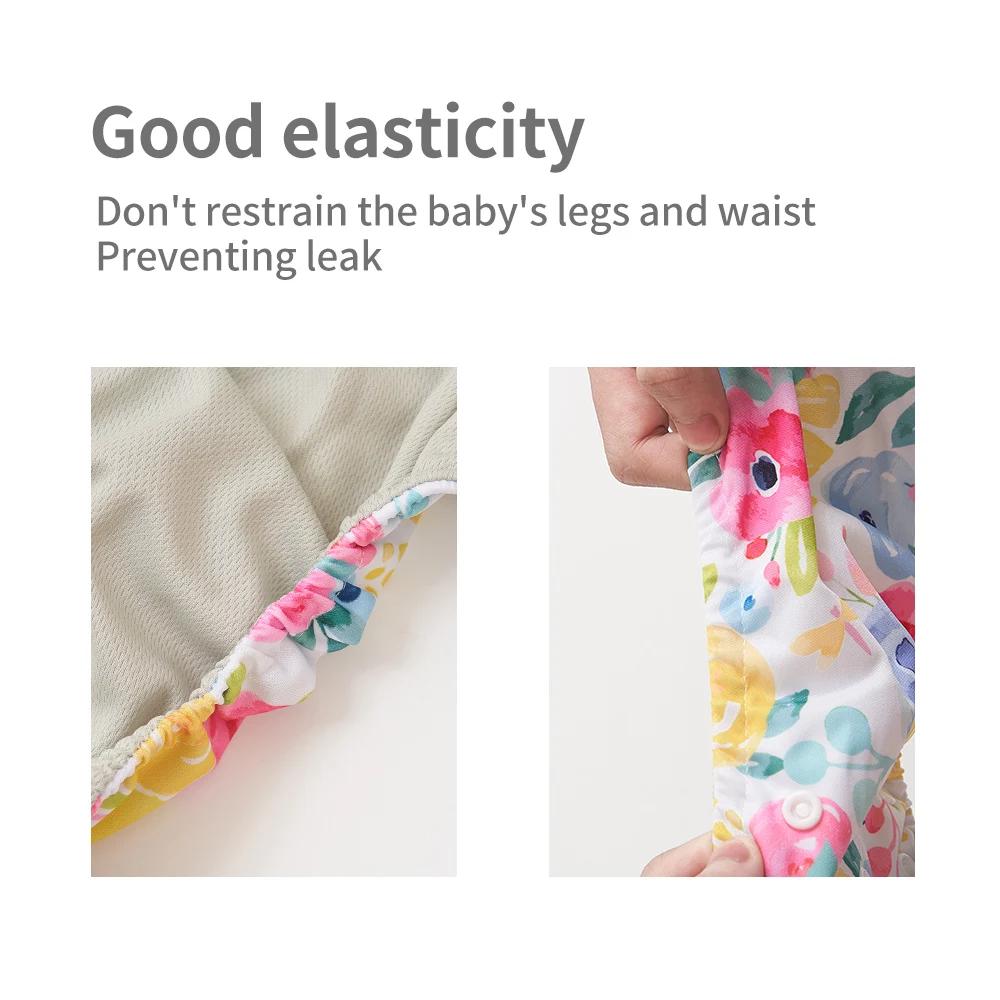 Elinfantile nouveaux couches pcoket imperméables assortis pour bébé 8 pièces couches en tissu maille