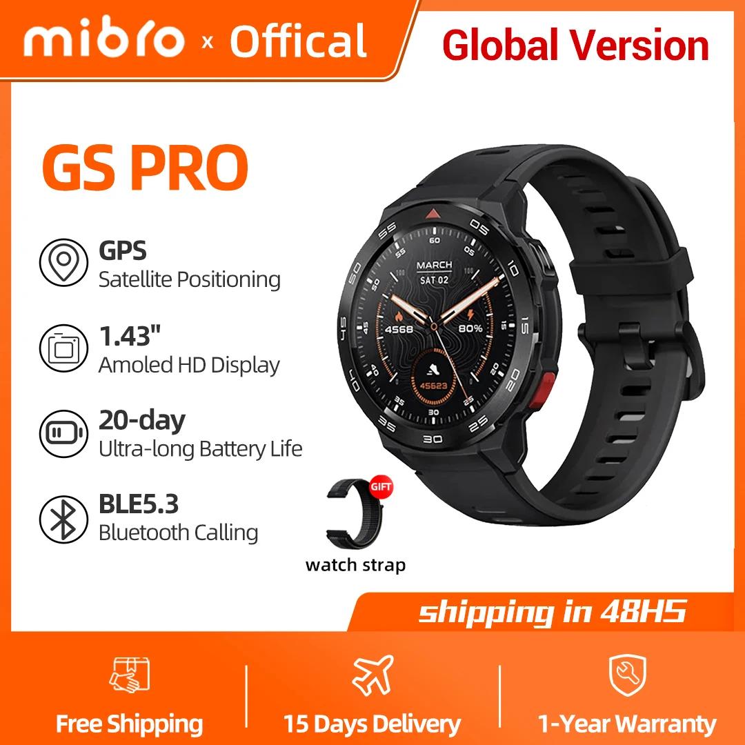 Mibro GS pro smartwatch 1,43 pouces AMOLED HD Screen GPS Locator 5atm boîtier étanche en acier inoxy