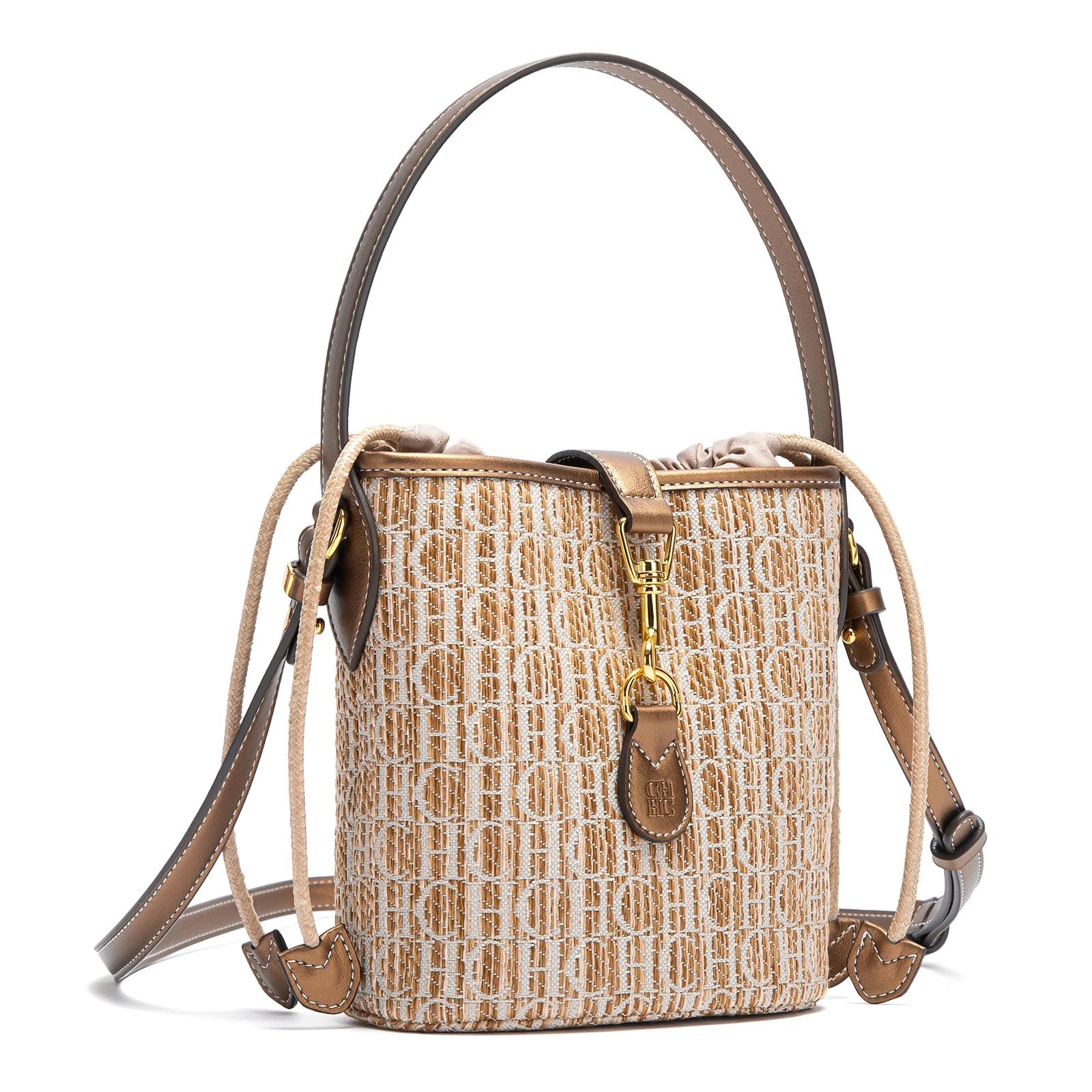 CHCH sac à bandoulière pour femme été nouveau PP herbe tissé sac à main sac de téléphone de vacances
