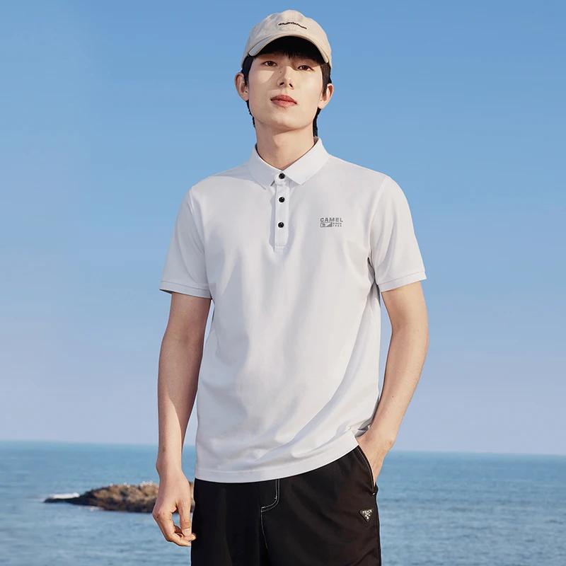 GOLDEN CAMEL – Polo à manches courtes pour hommes, T-shirt d'été, chemise respirante en soie de mûri