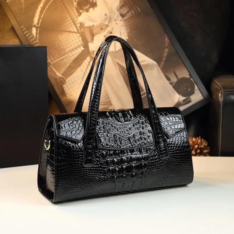 Sac à bandoulière en cuir de luxe léger pour femme, motif crocodile, nouveau style 2025, sac message
