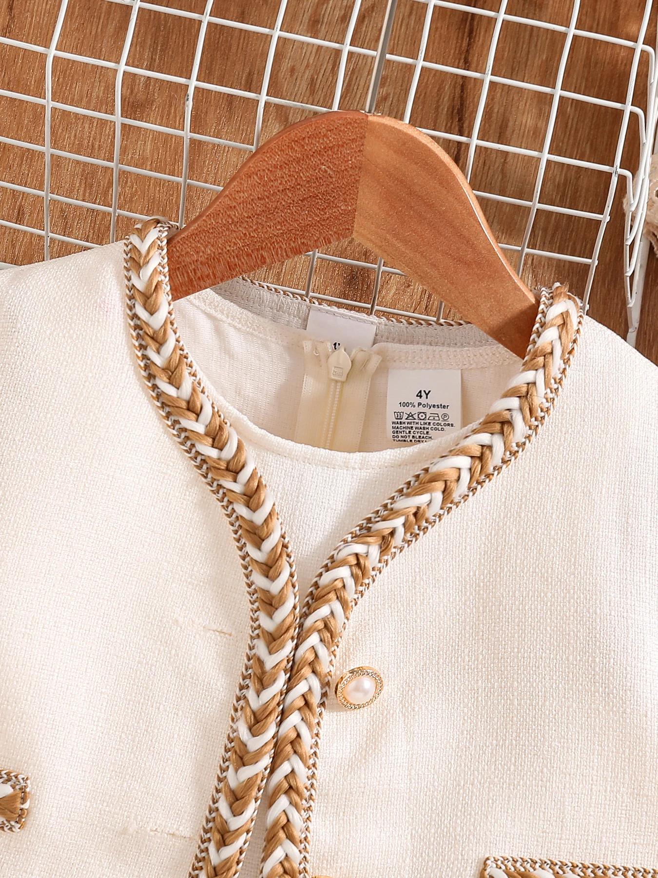 Nouvelle robe mignonne à la mode d'automne pour filles, robe de princesse moelleuse - blanche