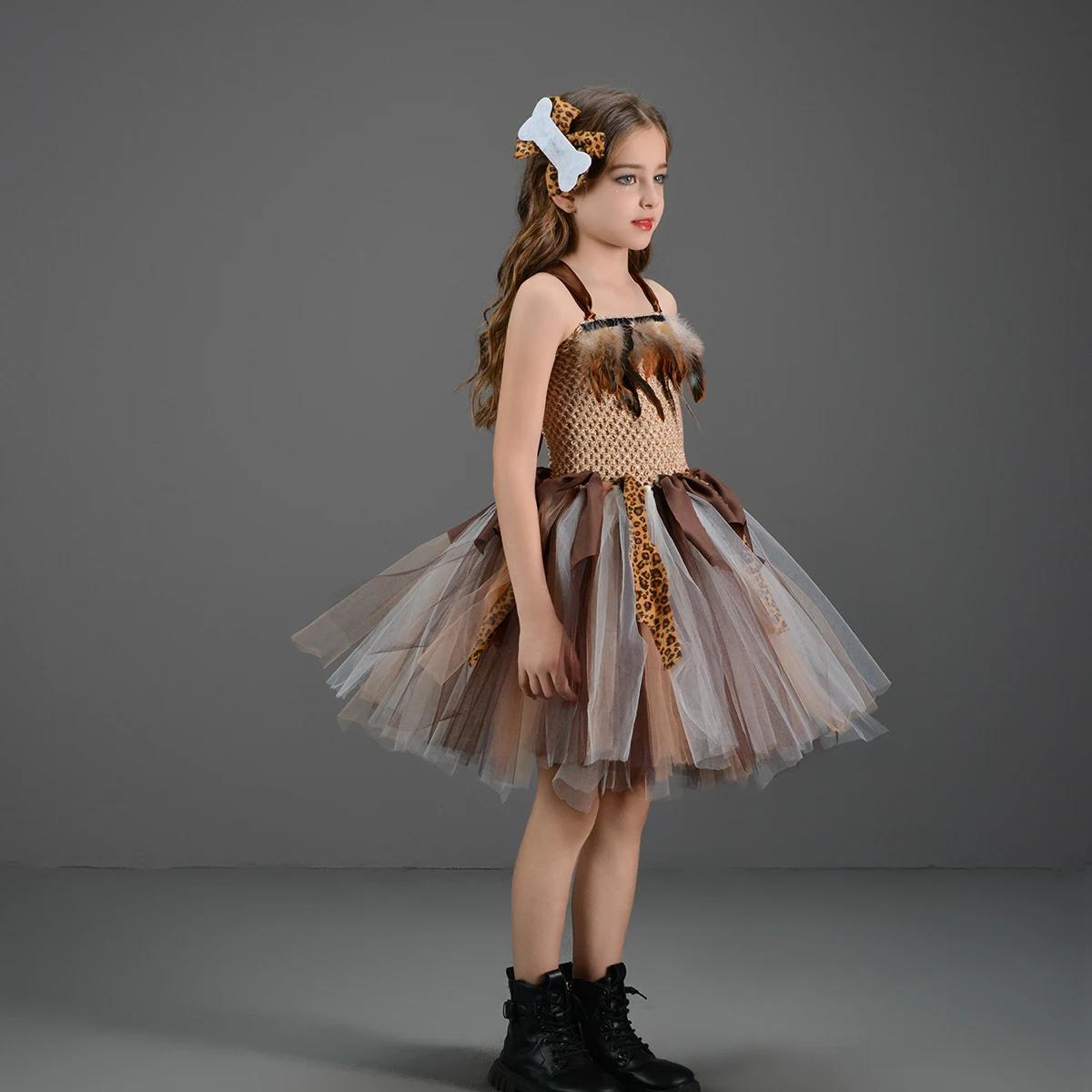 Costume de Diversification pour Fille, Robe Tutu d'Halloween, Cosplay d'Anniversaire, Jungle, Carnav