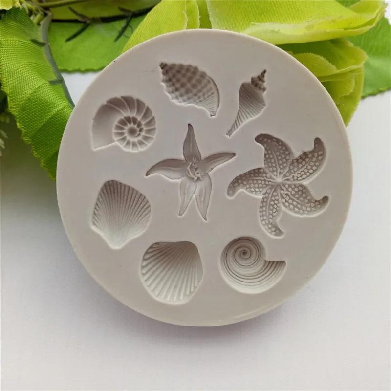 Moules de cuisson en silicone pour strass, thème marin, coquillage, conque, étoile de mer, poisson s