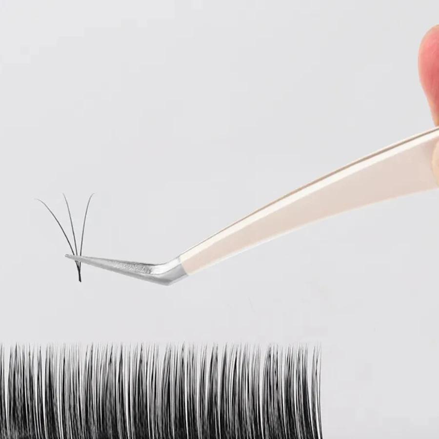 Pince à épiler pour extensions de cils en acier inoxydable, haute qualité, couleur or rose, tous les