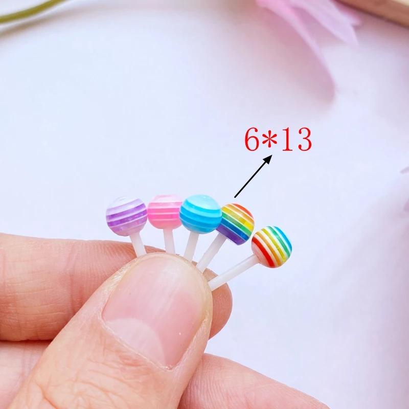 40 pièces nouveau mignon mixte petite sucette résine Figurine artisanat Flatback Cabochon ornement f