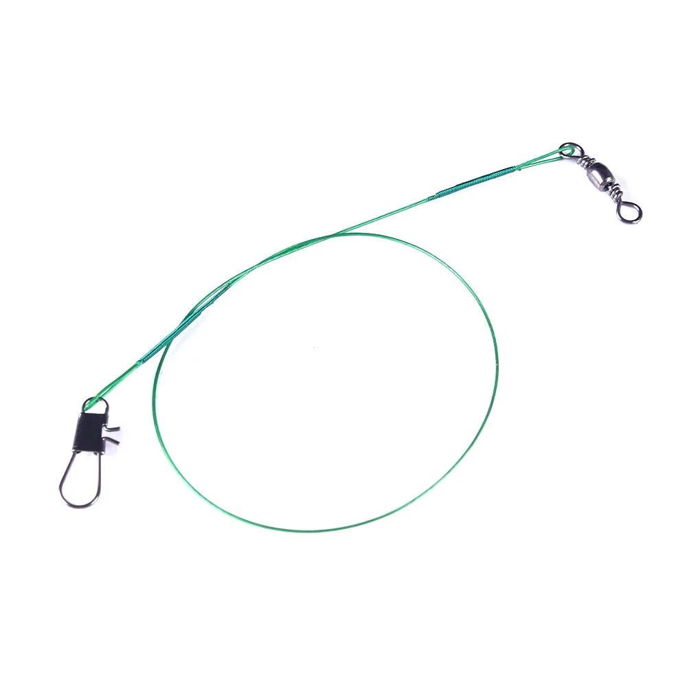 Ligne de pêche en acier Anti-morsure, Leader de fil d'acier avec accessoire de pêche pivotant, laiss