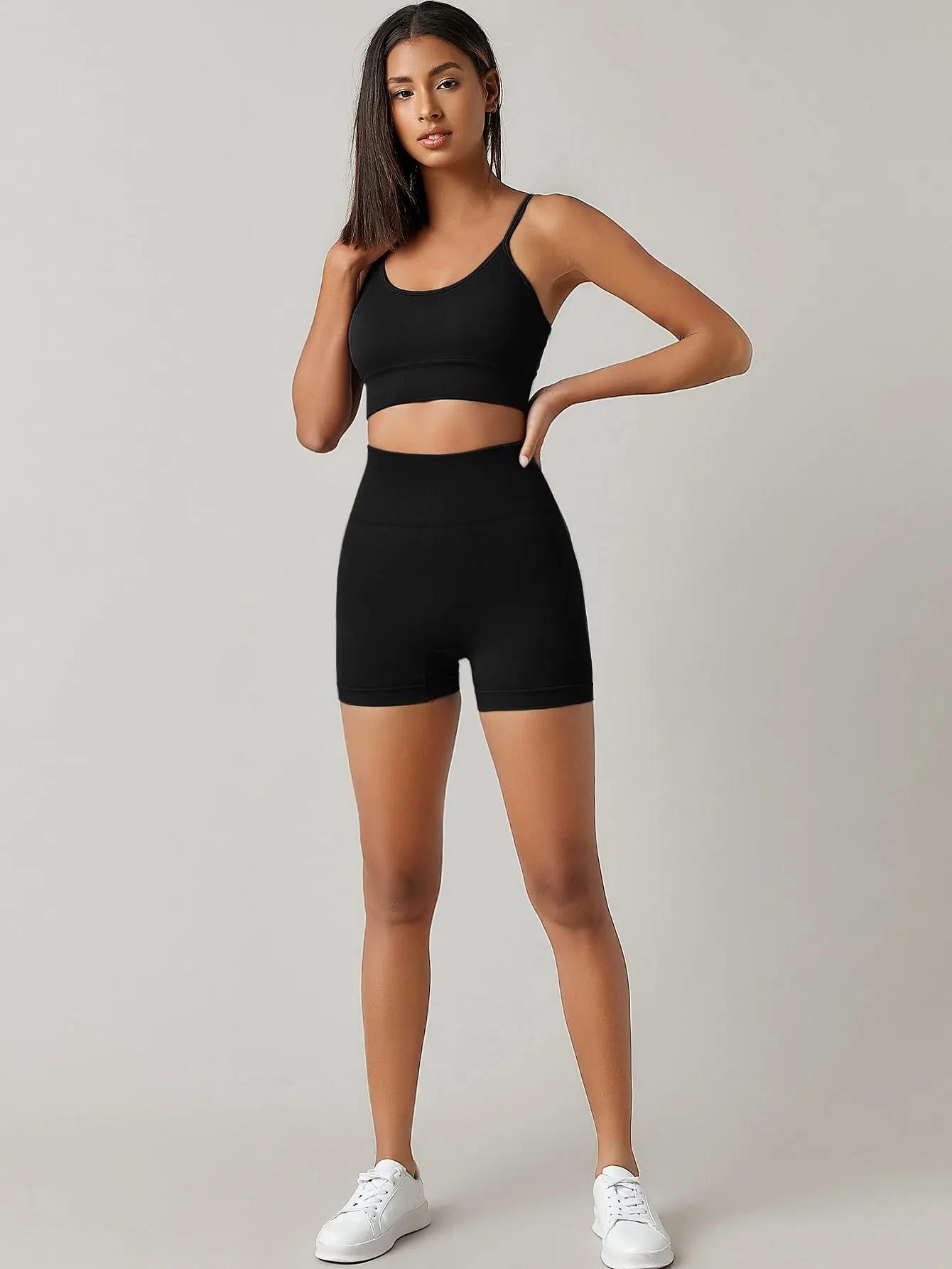 Shorts fitness moulants femme taille haute cyclisme yoga sans lignes maladroites nouveau