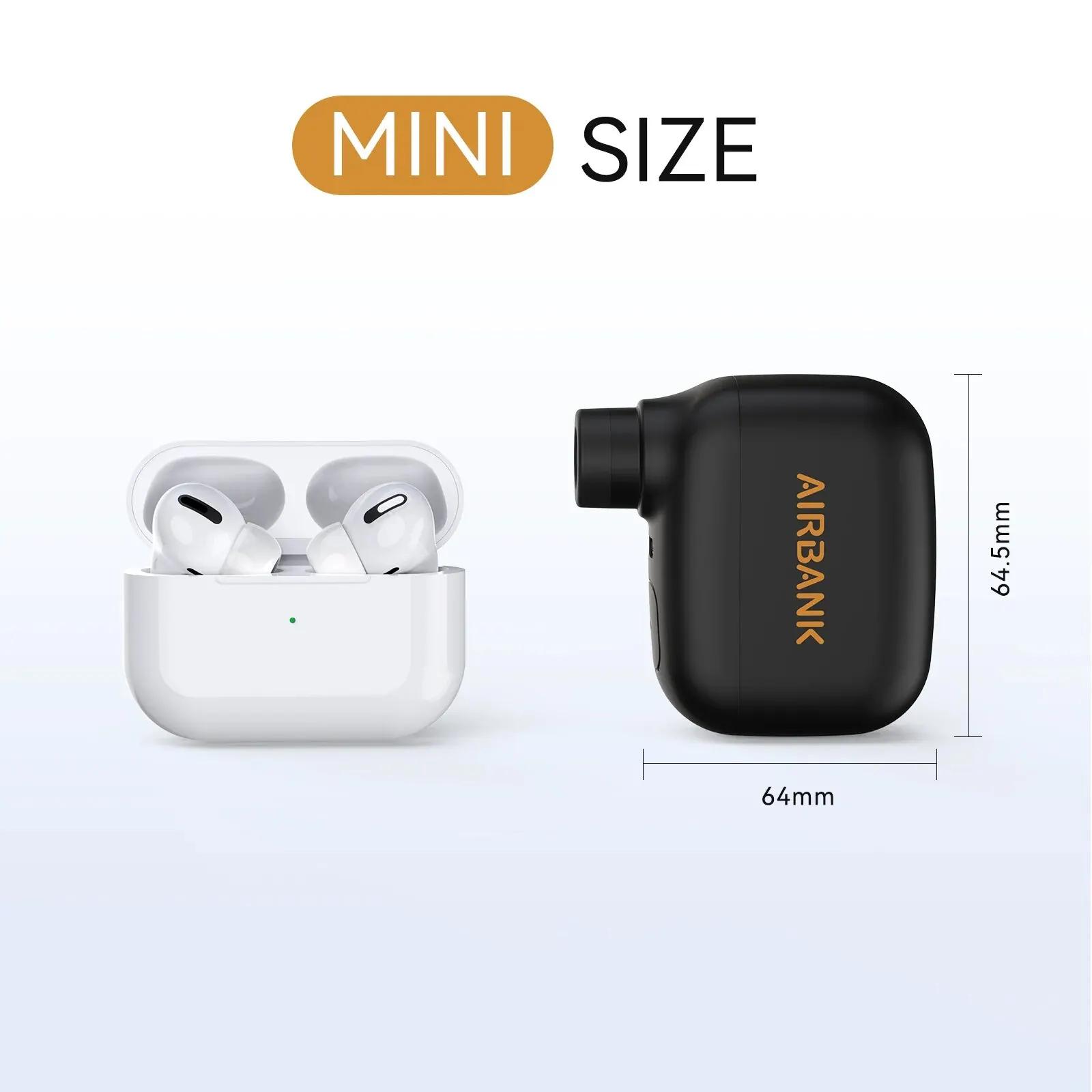 AIRBANK Mini pompe à vélo Portable gonfleur d'air Rechargeable 100PSI type-c accessoires de vélo pou