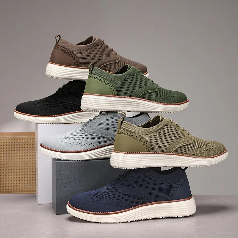 Baskets habillées à la mode pour hommes, chaussures de marche décontractées, Oxfords d'affaires, con