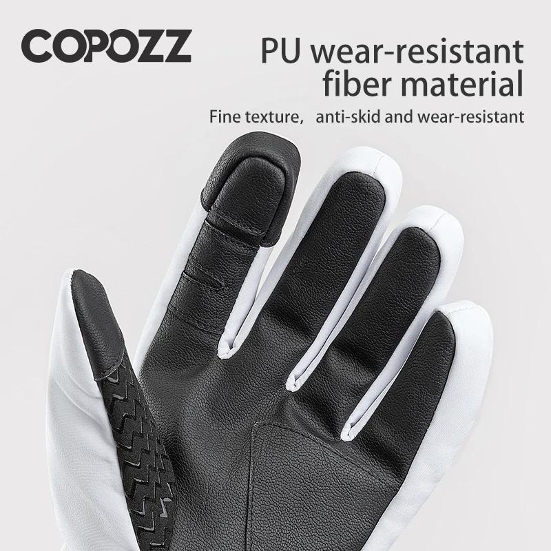 COPOZZ-Gants de ski chauds et imperméables pour homme et femme, moufles épaisses, thermiques, de mot