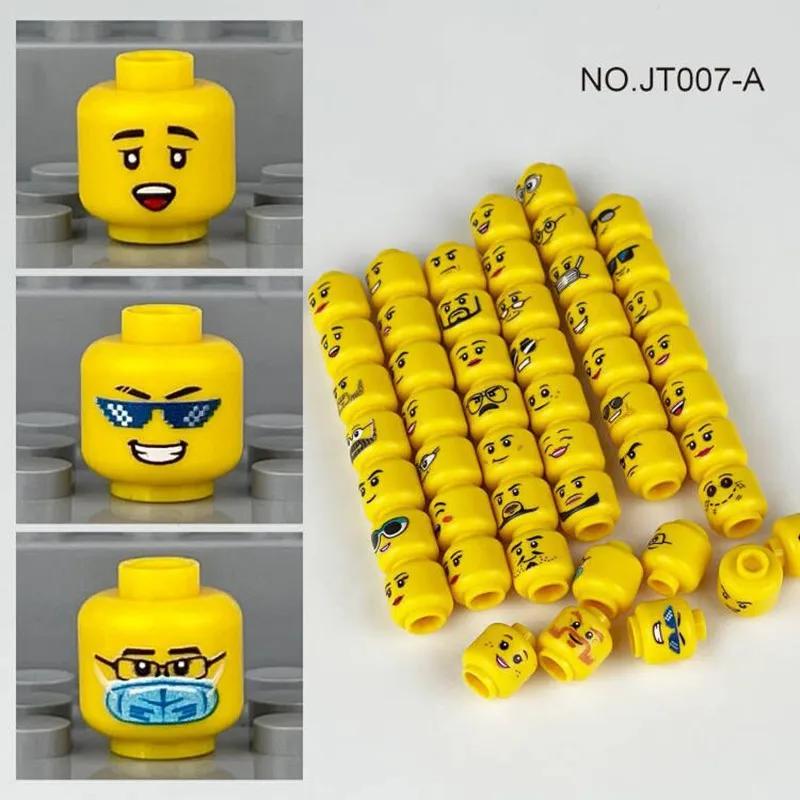 Hot 56 pcs/lot Mini Figure tête créative visages rire cri mignon Expression faciale briques blocs de